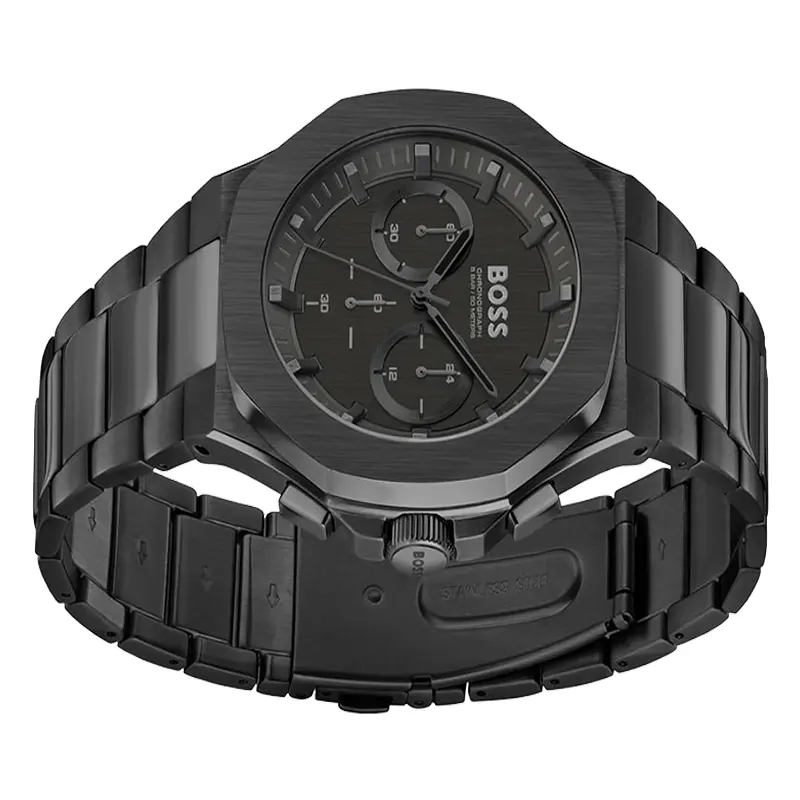 Hugo Boss Taper Chronograph Black Dial Fashionable Men's Watch- 1514088